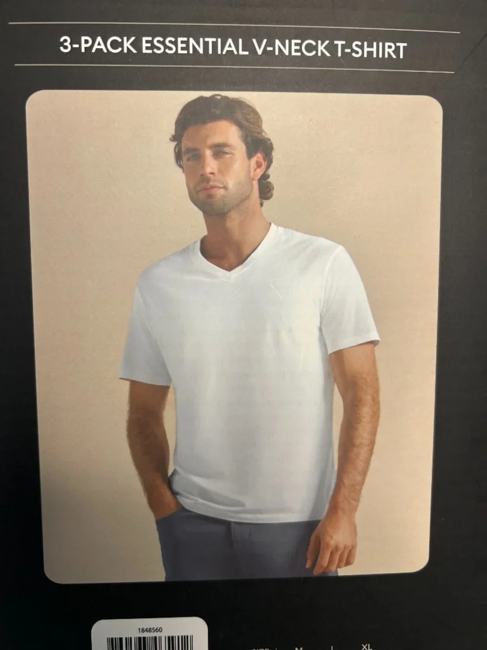 Banana Republic Men's V-Neck Tee, 3-pack, Cotton, White, Size M